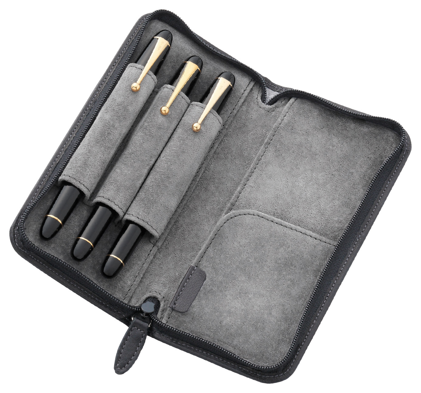 Pilot Pensemble Leather Zipper Pen Case Camel (Triple) - Penetui